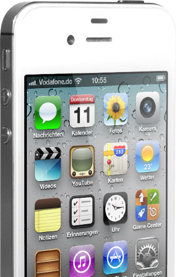 iPhone 4S seitlich screen